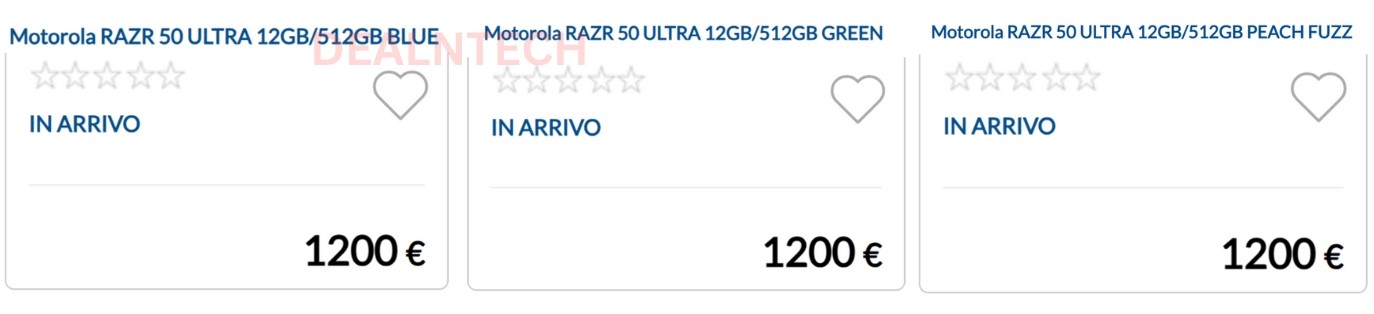 Leaked retail listing of the Motorola Razr 50 Ultra