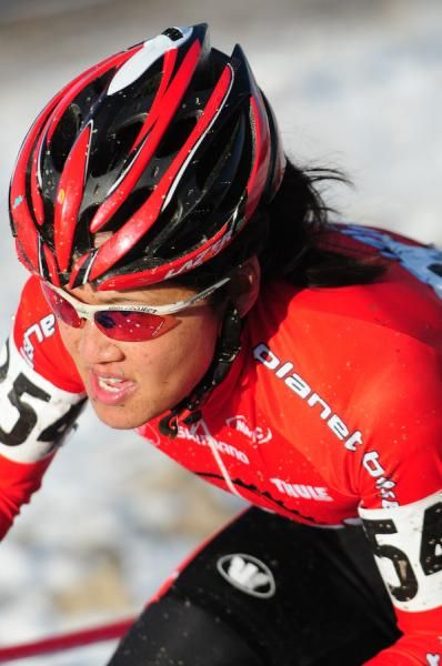 Linda Sone (Planet Bike) leading the 35-39 race.