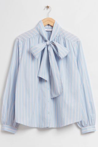 & Other Stories Relaxed Lavallière-Neck Blouse