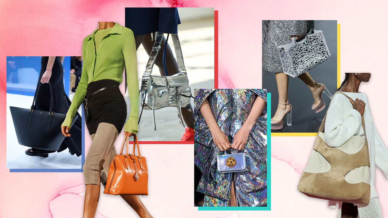 Graphic of spring 2023&#039;s bag trends.