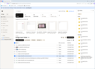 A screenshot of the Dropbox Business interface