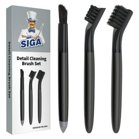 Mr.siga Grout Cleaner Brush Set, Detail Cleaning Brush Set ,crevice Cleaning Brush,nylon Brush