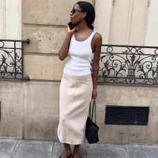 Sylvie Mus wearing elevated basics.