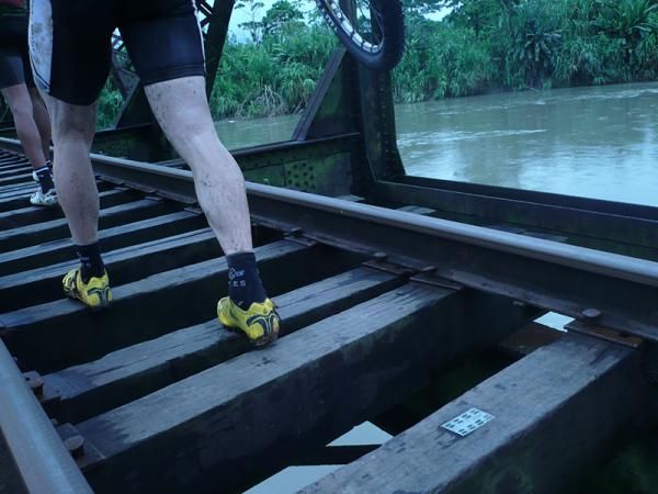 Careful foot placement was important, especially as the gaps between ties varied.