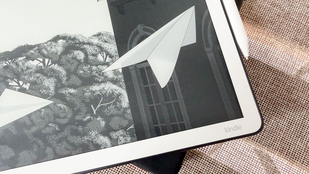 Branding on the bottom corner of the 3rd generation Kindle Scribe