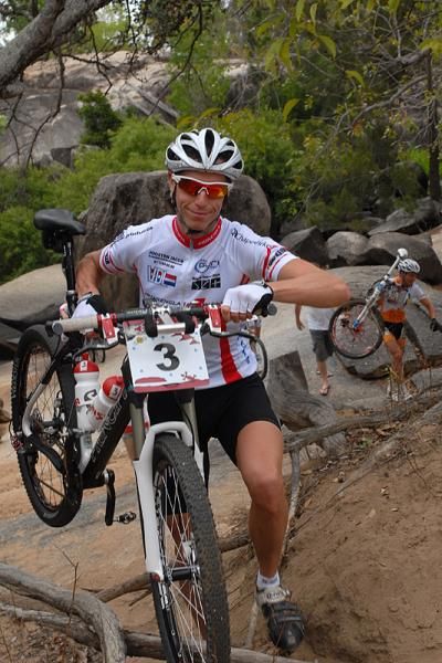 Mike Mulkens rode to third on the day's stage