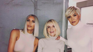 kim kardashian, mary jo campbell, and kris jenner with blonde hair in an instagram photo