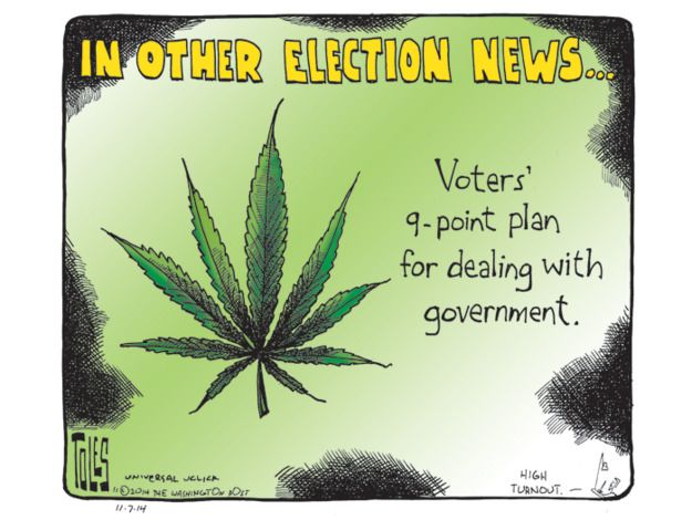 Editorial cartoon marijuana legalization government