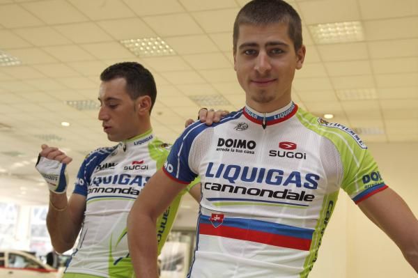 Peter Sagan with Vincenzo Nibali (Liquigas-Cannondale).