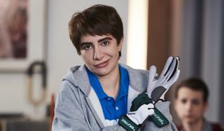 nasim pedrad's chad putting on gloves on tbs' chad