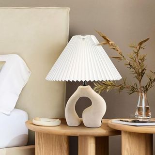 A sculptural beige and white table lamp from Amazon