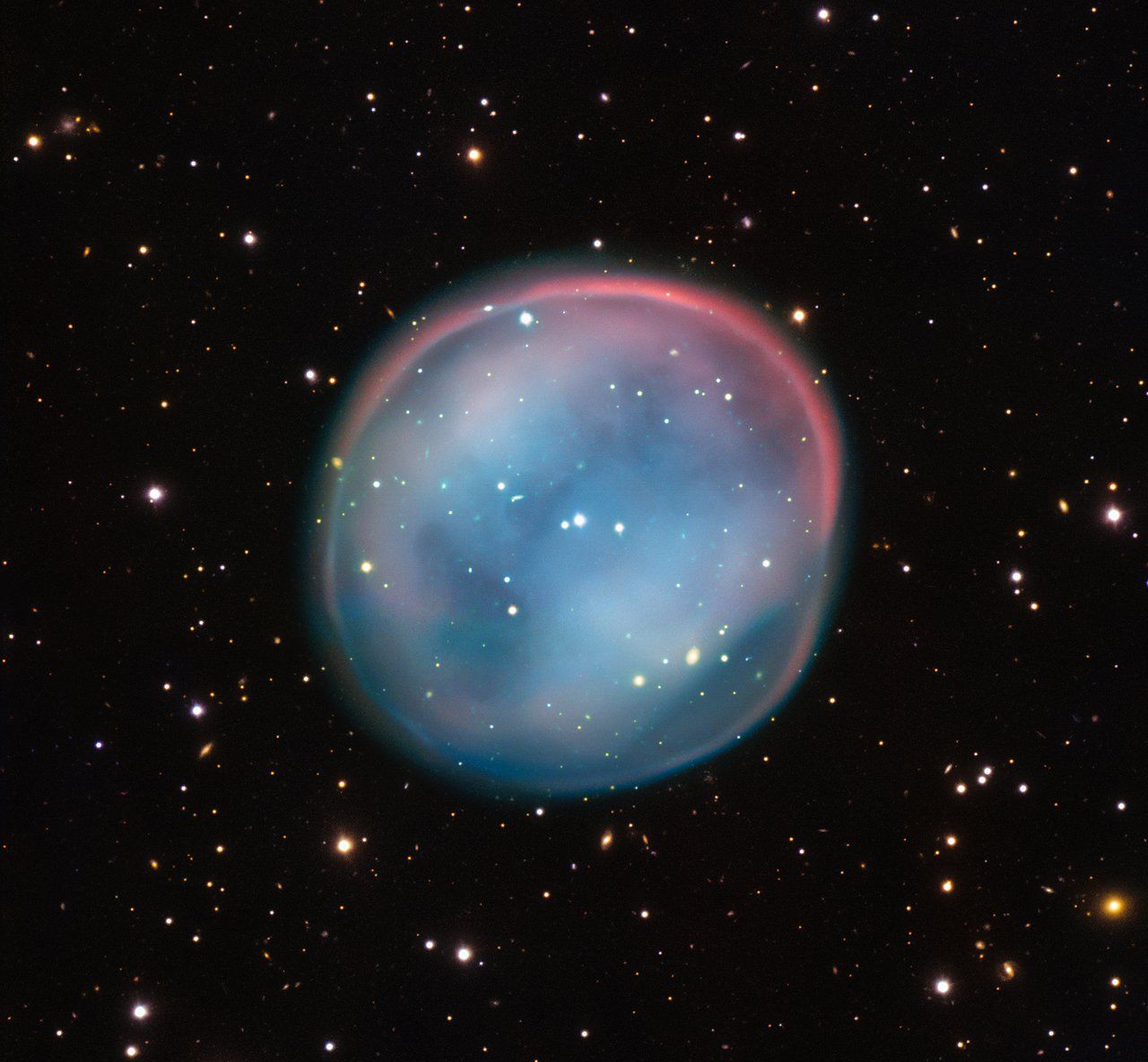 This stellar bubble is the planetary nebula ESO 378-1, the cast-off remains of a dying sunlike star, and was imaged by the VLT in 2015.