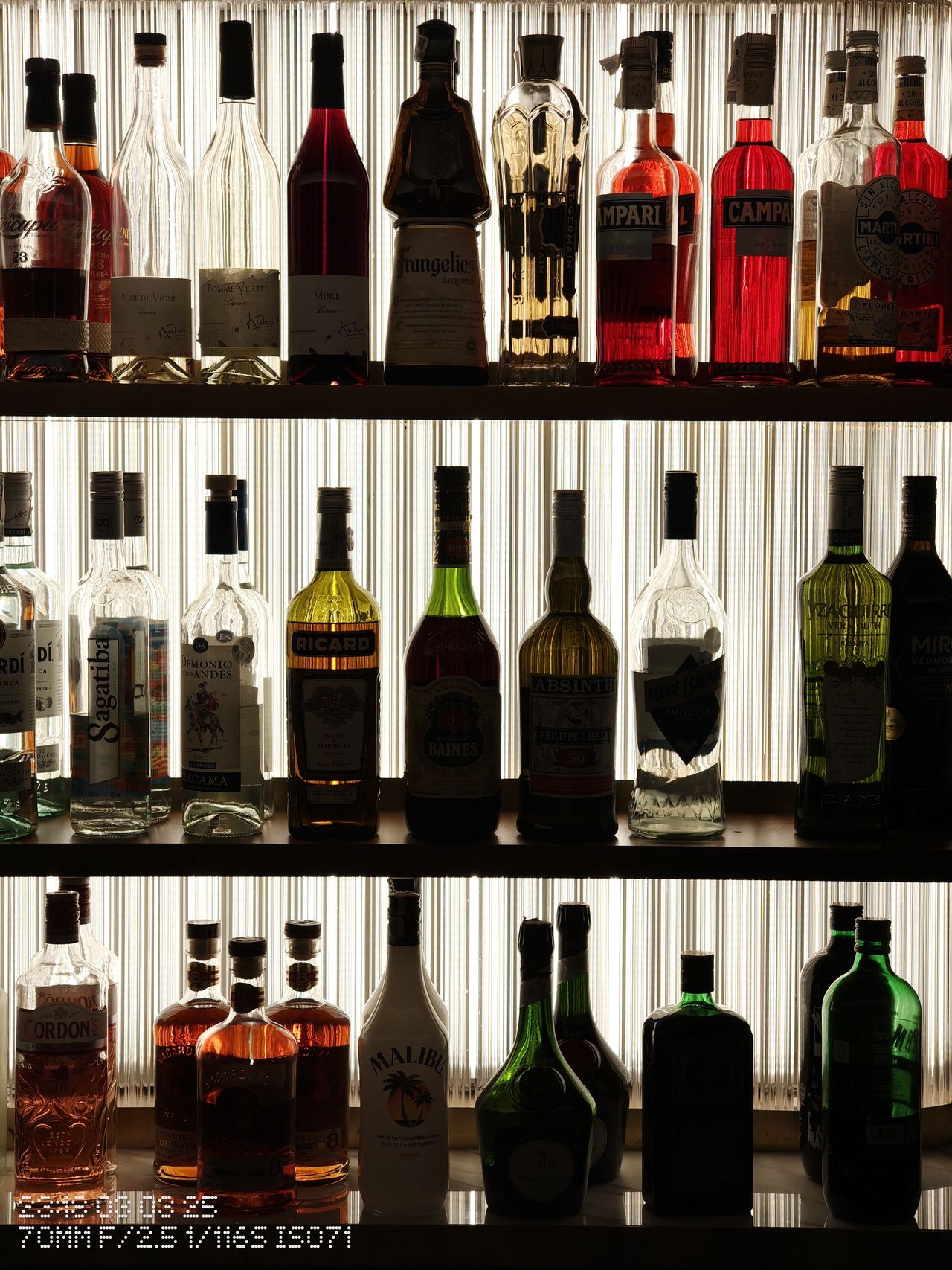 Bottles of liquor on a shelf
