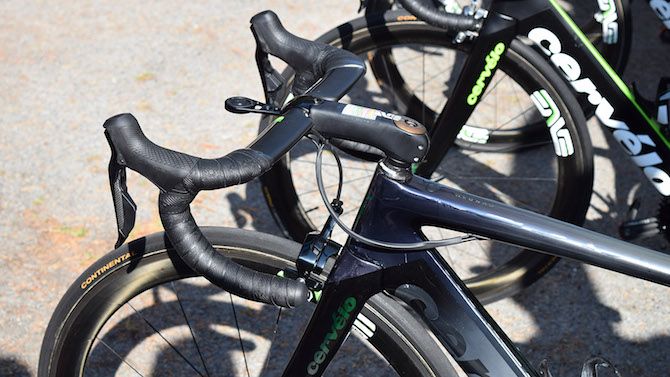 A look at the cockpit setup on Cavendish's bike