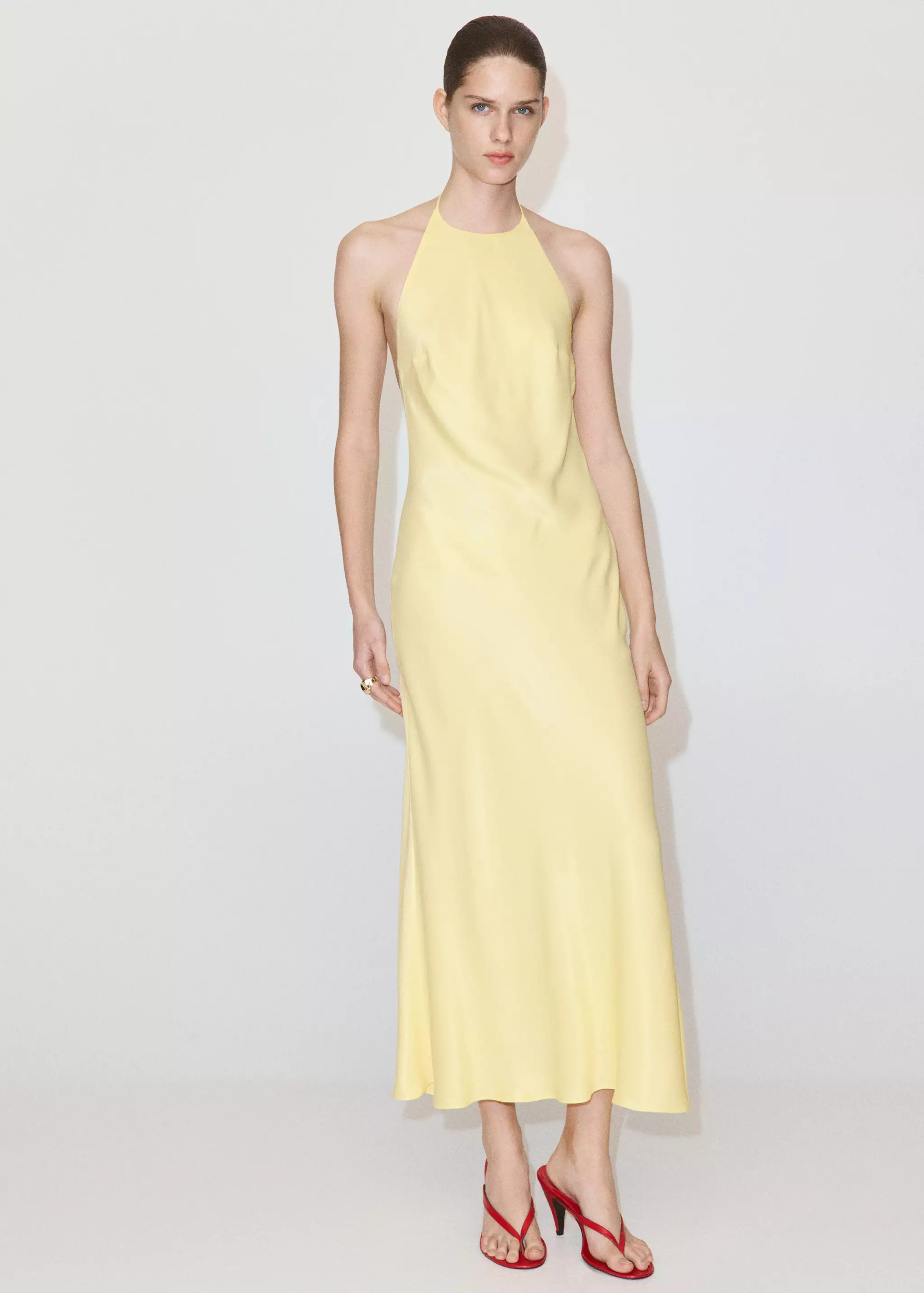 Halter-Neck Open-Back Dress - Women | Mango United Kingdom
