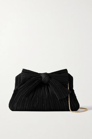 Rayne Bow-Embellished Plissé-Organza Clutch