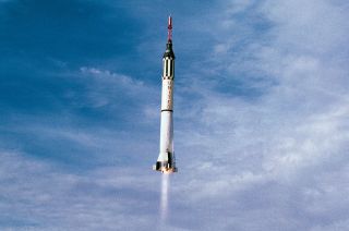 The launch of Virgil "Gus" Grissom on NASA's Mercury-Redstone 4 suborbital mission from Cape Canaveral on July 21, 1961. 