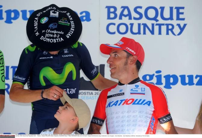 Alejandro Valverde (Movistar) and Joaquim Rodr&iacute;guez (Katusha) on the podium