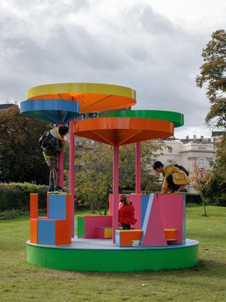 Poor collective's colourful installation shown in Regents' park
