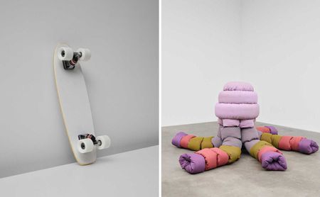 A skateboard and an octopus made with Kvadrat textiles