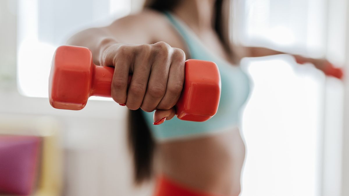 Want to tone your arms without lifting heavy? Try these four moves using light dumbbells only