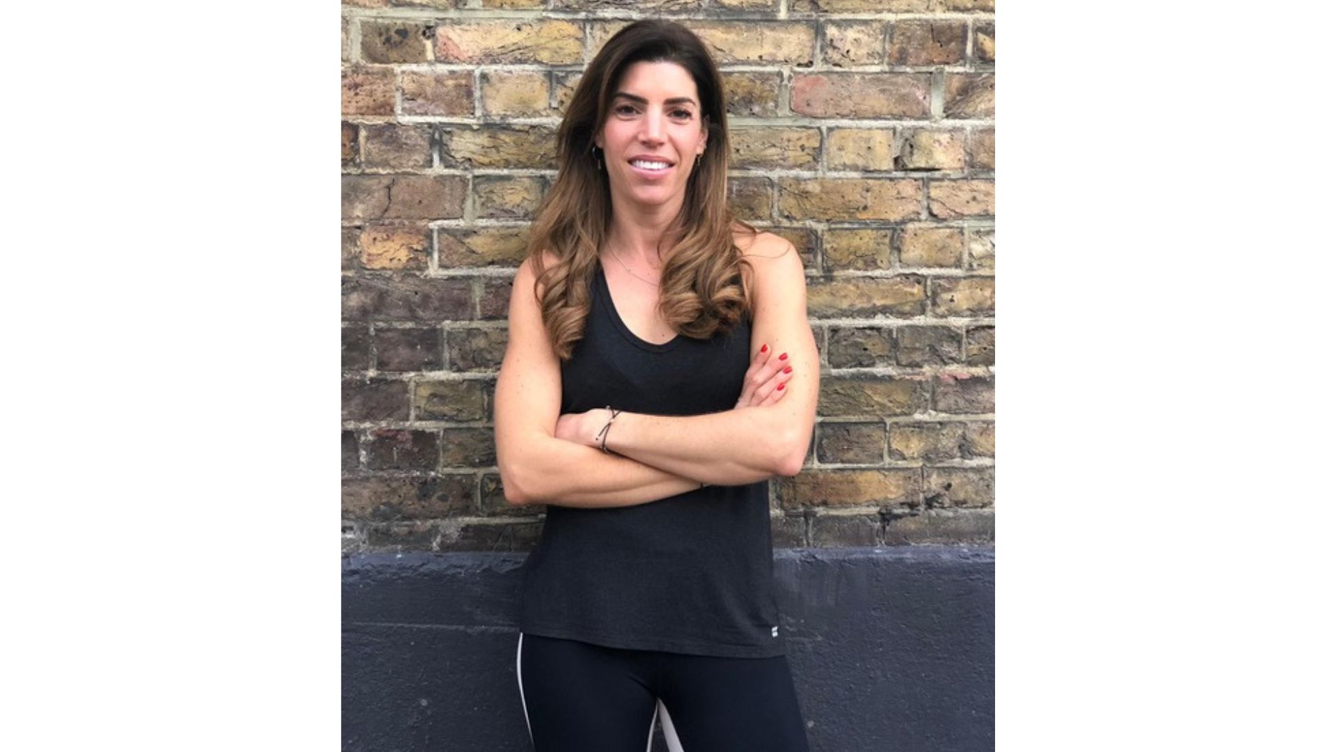 Vicki Anstey wearing gym clothes indoors