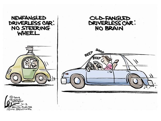 Editorial cartoon Google car