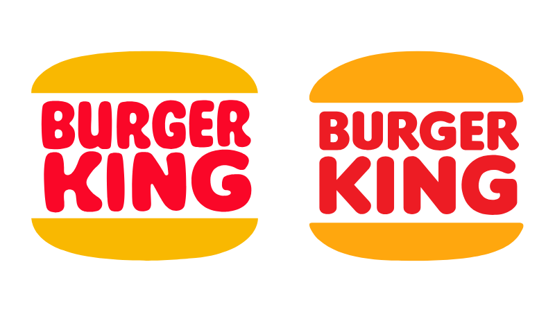 Burger King flat logo designs from 1969 and 1994