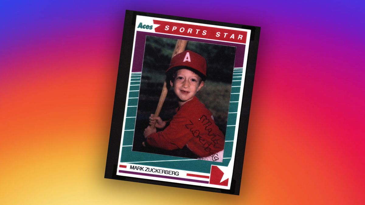 NFT showing young Mark Zuckerberg&#039;s baseball little league card