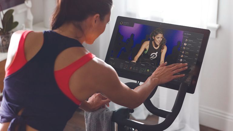exercise bike with computer screen