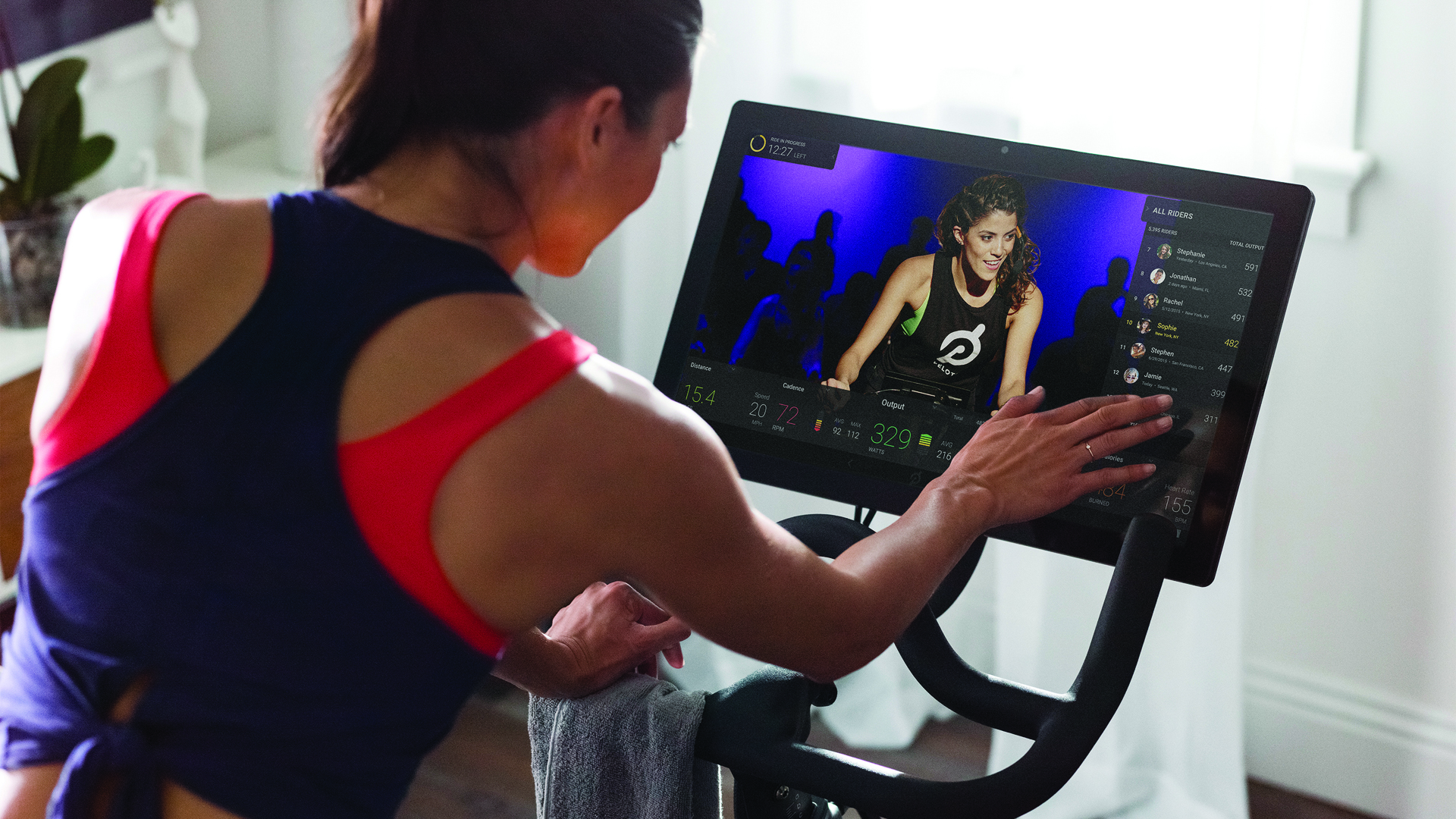 spin bike with interactive screen