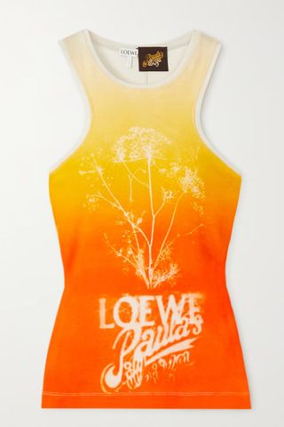 Loewe LOEWE + Paula's Ibiza Fennel printed ribbed stretch-cotton jersey tank