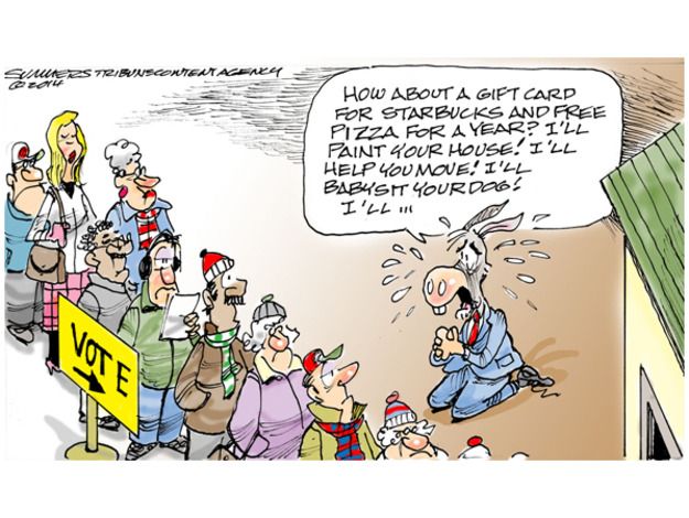 Political cartoon Democrats midterm election vote