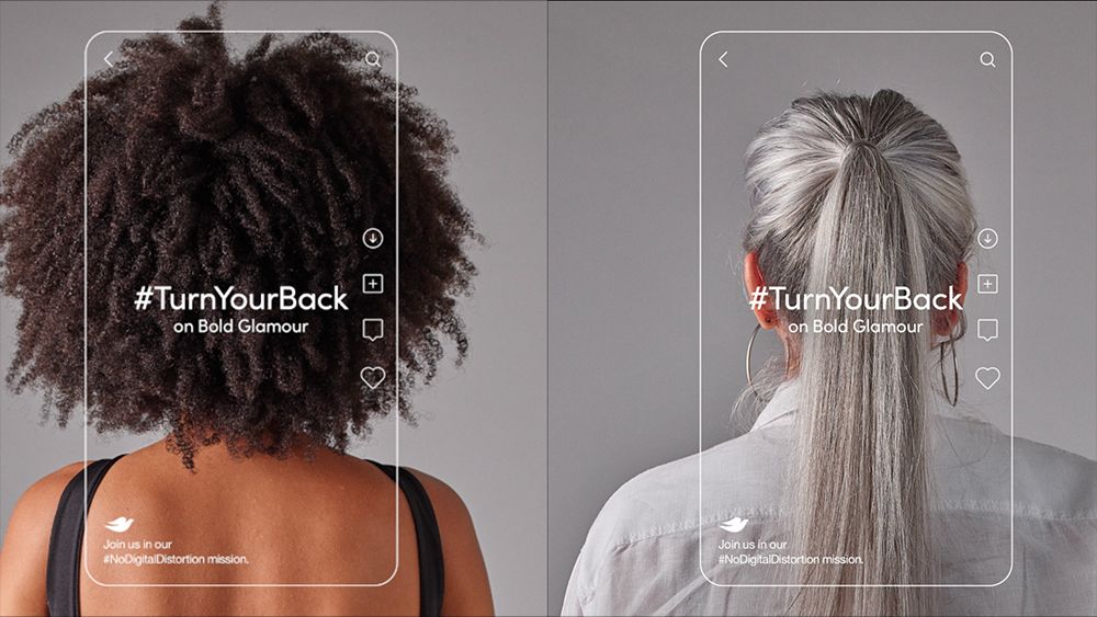 Dove #Turn#YourBack campaign against TikTok Bold Glamour Filter