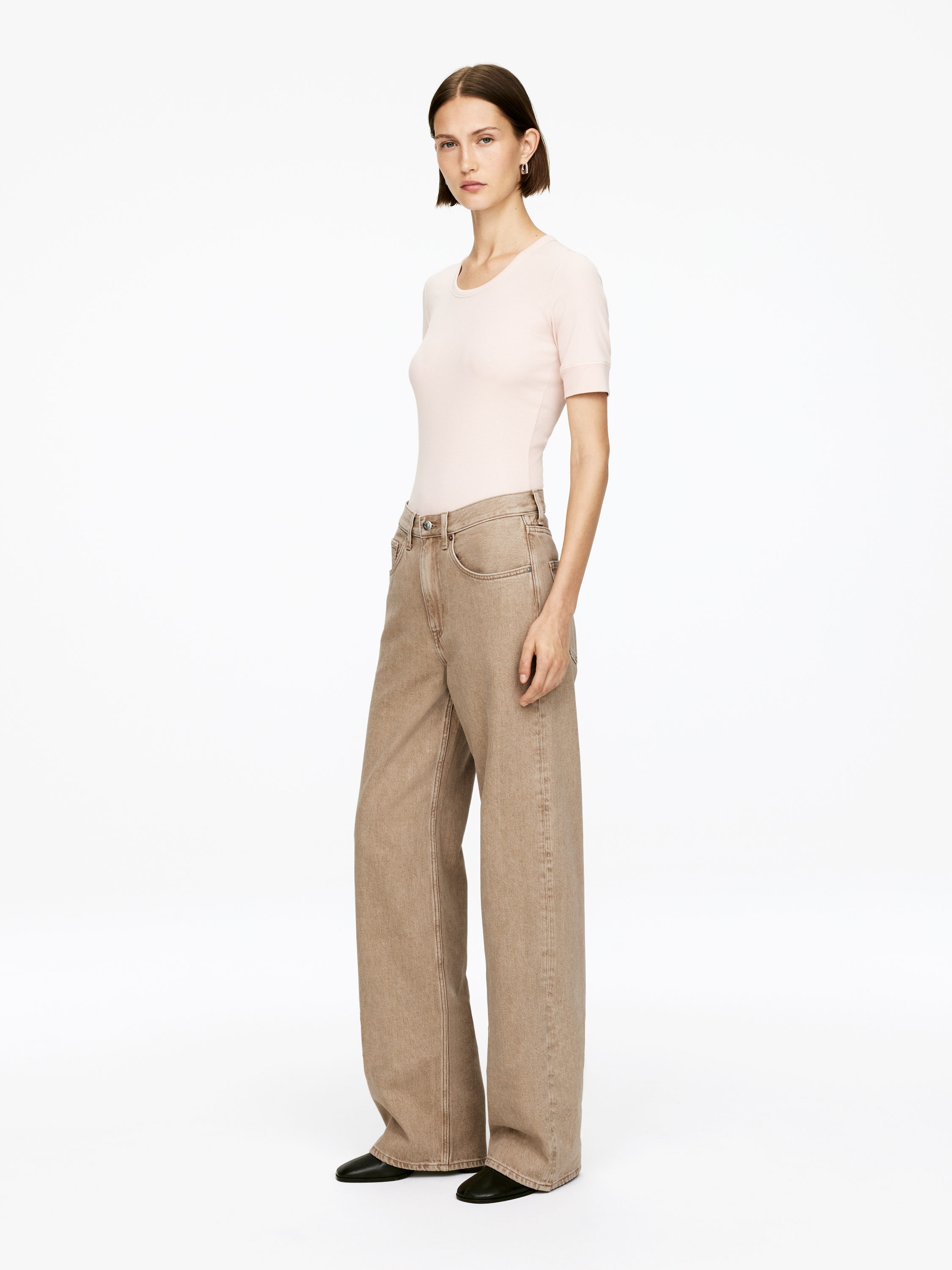 Coral Wide Jeans &amp;ndash; Beige &amp;ndash; Women &amp;ndash; Arket Gb