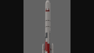 lego rendition of vulcan centaur rocket