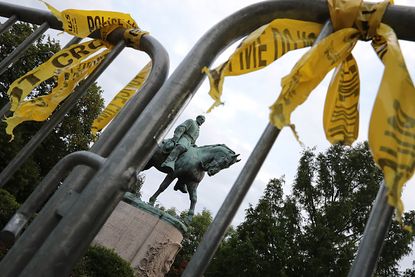 The statue of Robert E. Lee in Charlottesville sparked violent protests. 