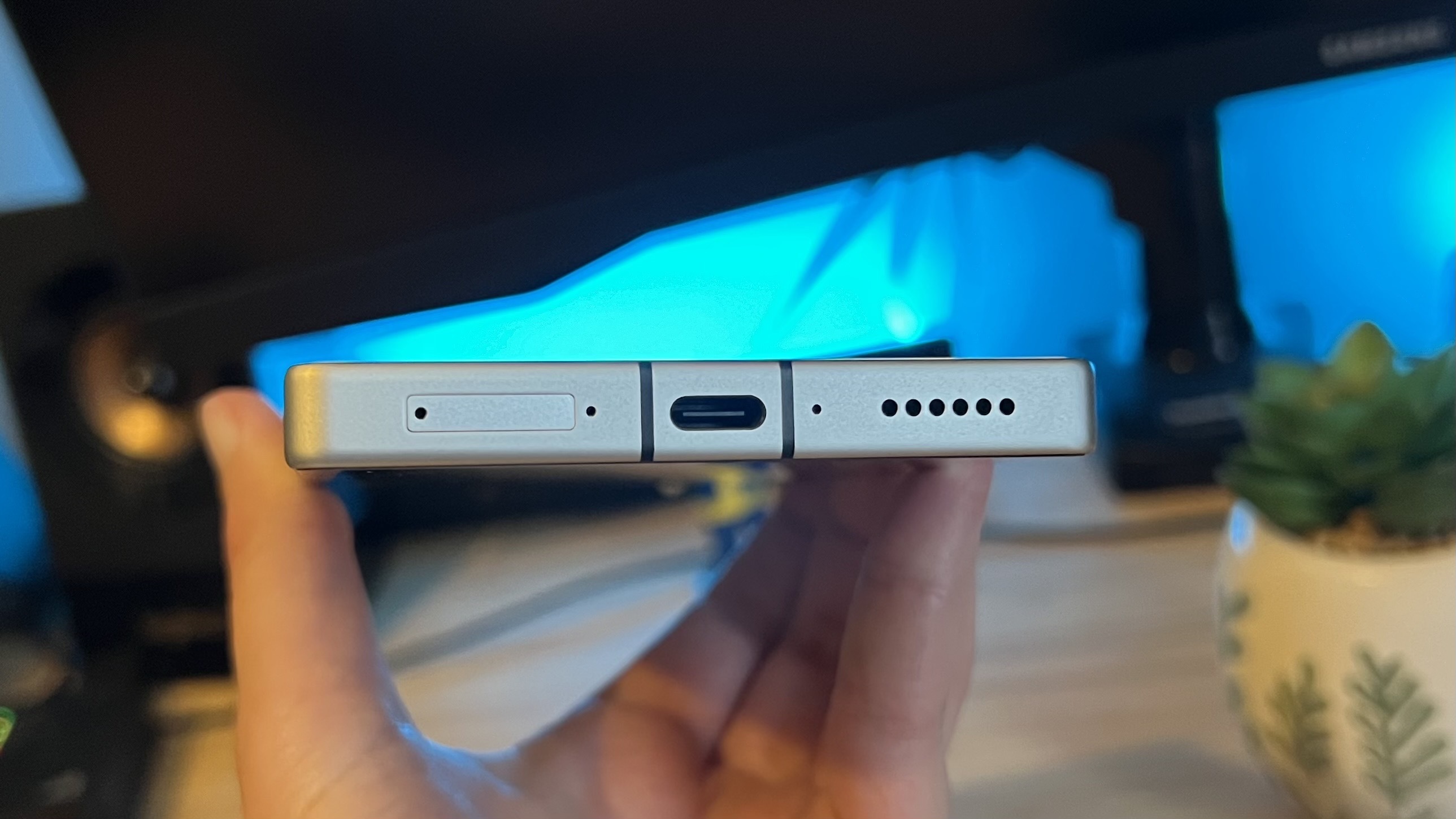Close up on USB-C charging port on RedMagic 11 Pro gaming phone