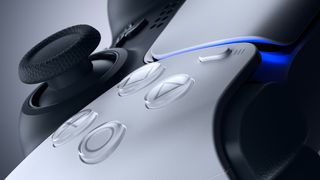 The best PS5 controllers; a close up photo of a PS5 DualSense controller