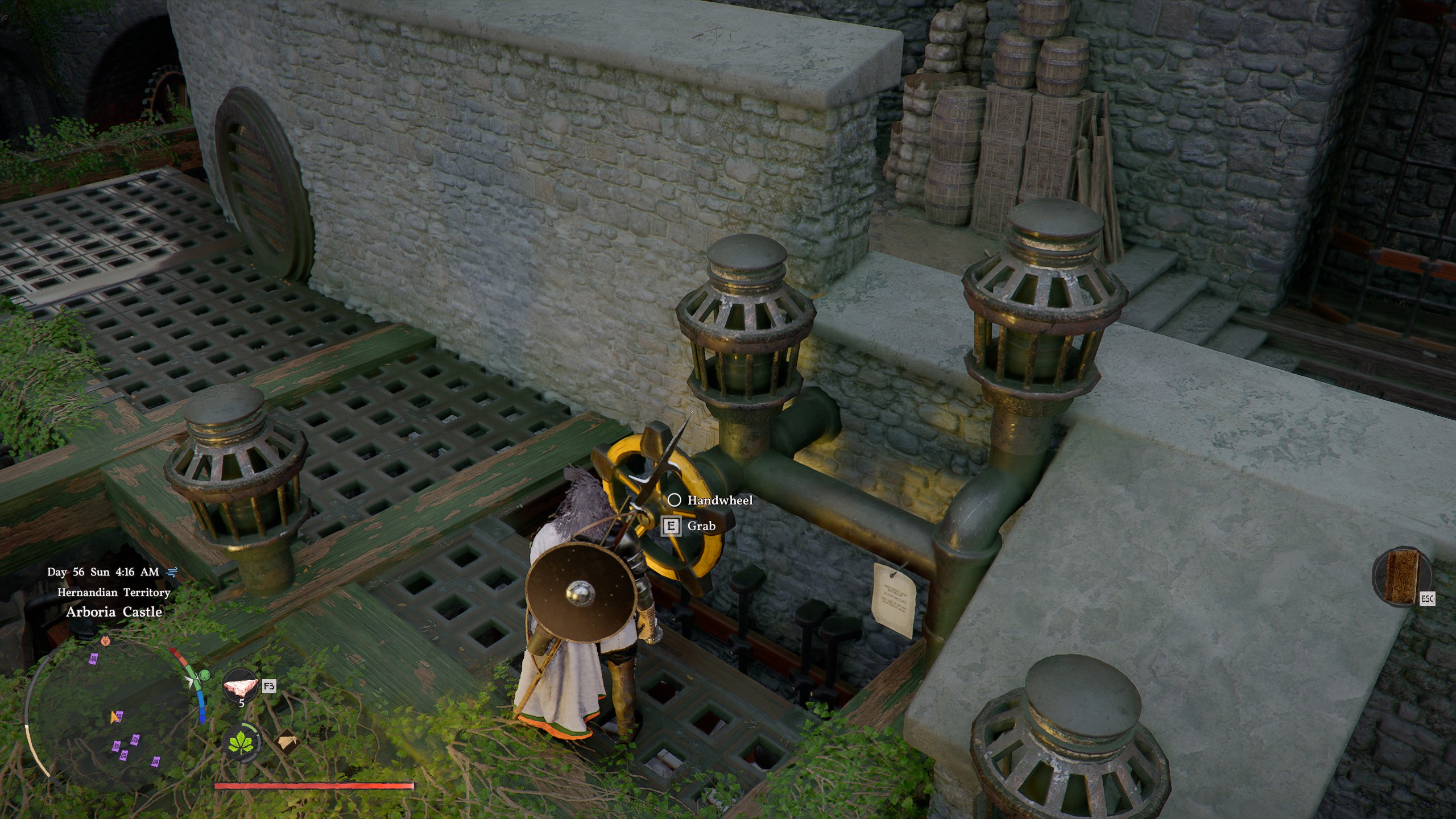 Crimson Desert Arboria Castle puzzle - Handwheel