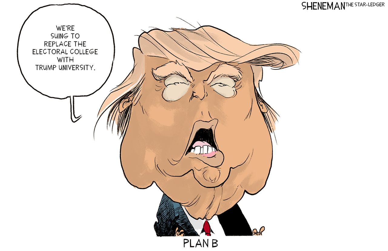 Political Cartoon U.S. Trump University 2020