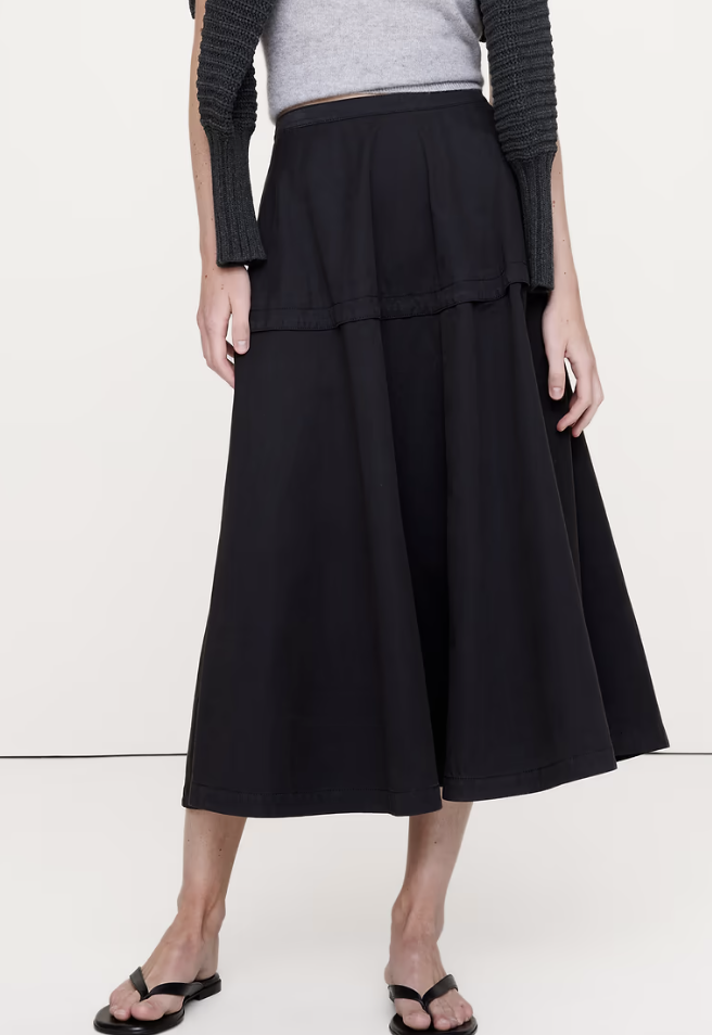Banana Republic, Cotton Twill Circle Midi Skirt