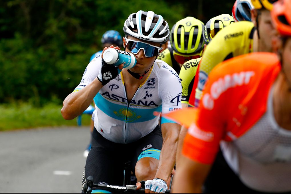 Alexey Lutsenko (Astana Pro Team) in the bunch during stage 7 at Dauphine