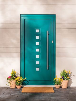 Contemporary green external door