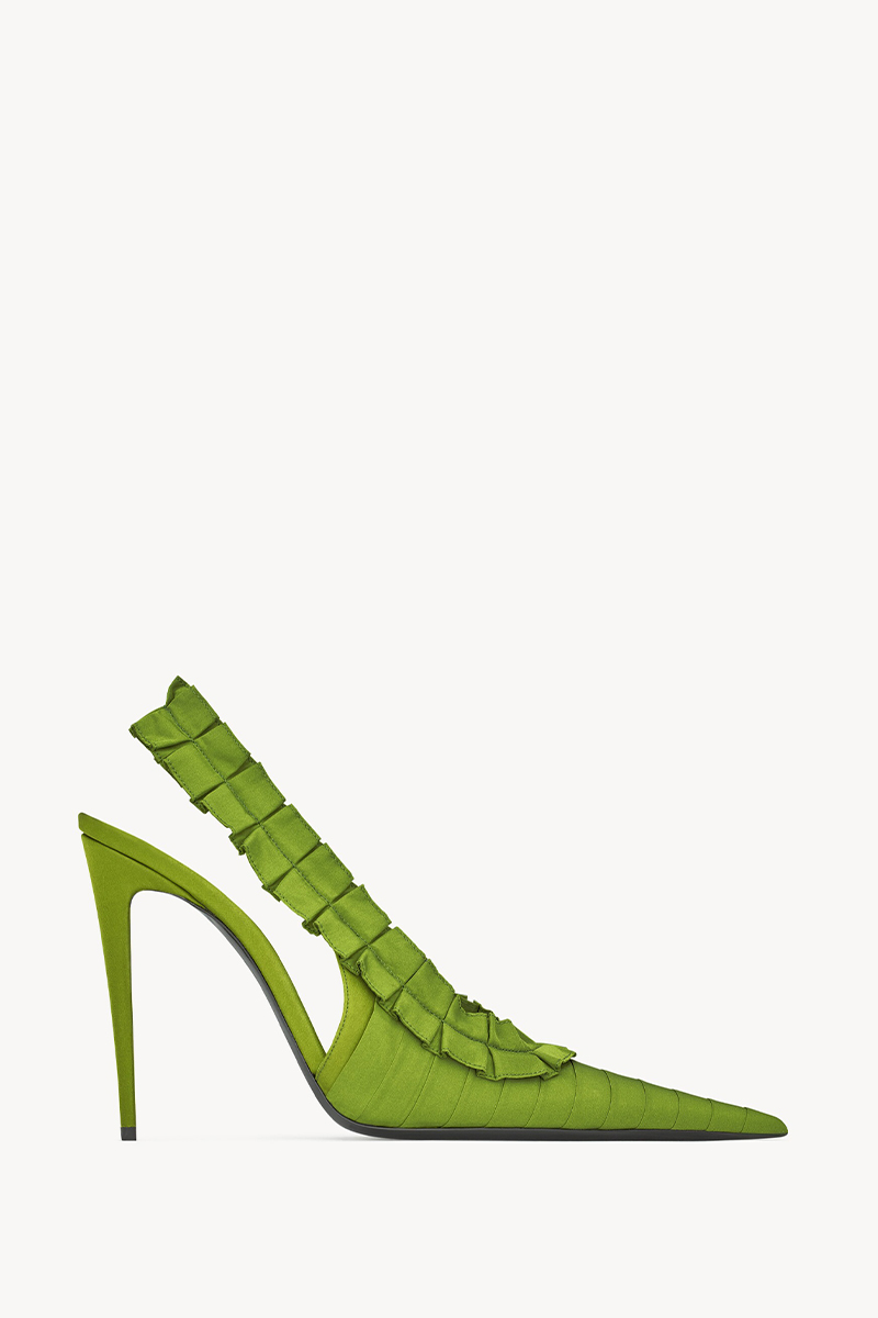 Madeleine Slingback Pumps in Silk Taffeta