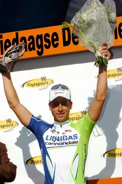 Stage one winner Peter Sagan (Liquigas-Cannondale)