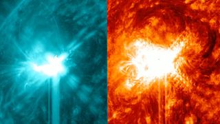 An X1.8-class solar flare spotted by NASA's NASA's Solar Dynamics Observatory on Feb. 21