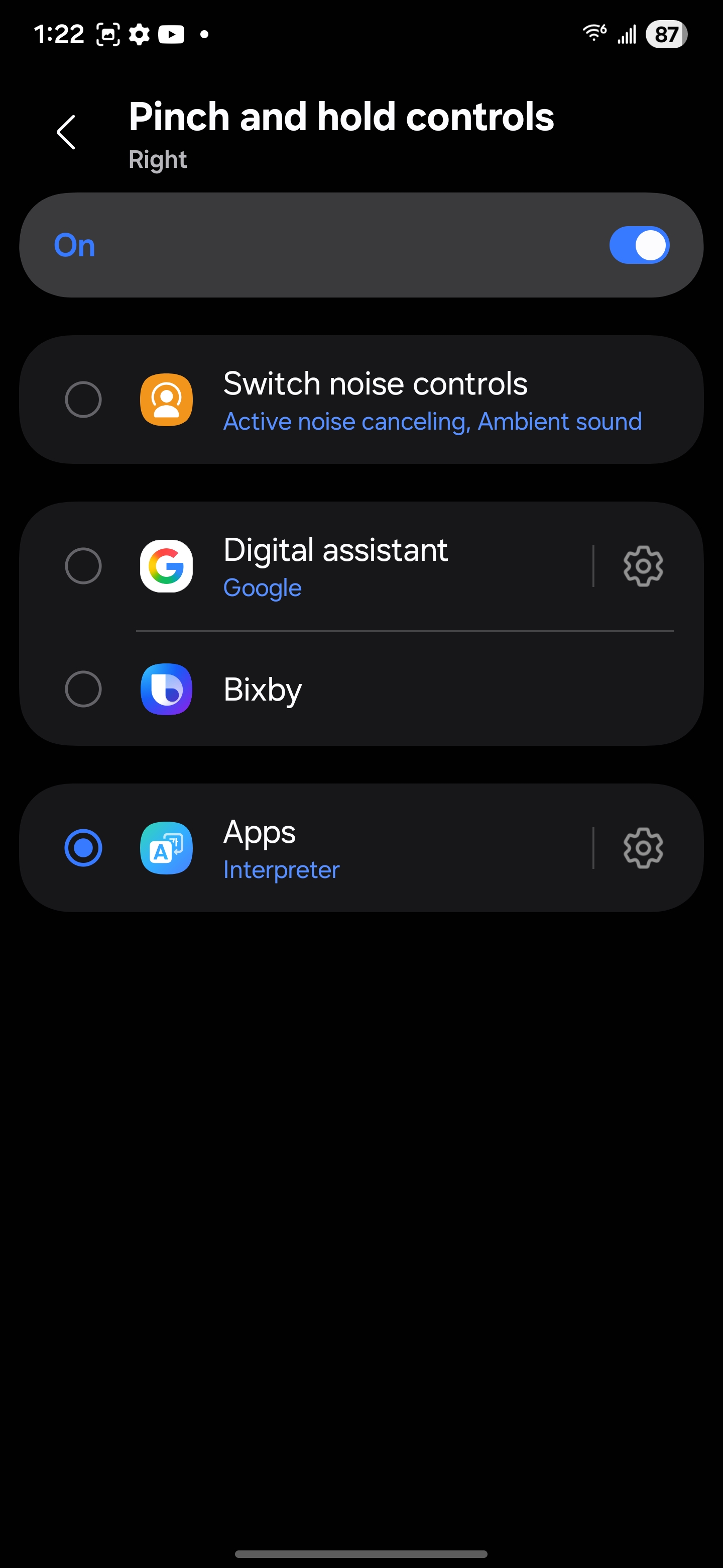 Samsung Galaxy Buds 4 Pro settings and Wearables app