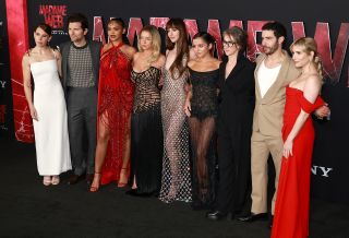The Madame Web cast on the red carpet in Los Angeles.