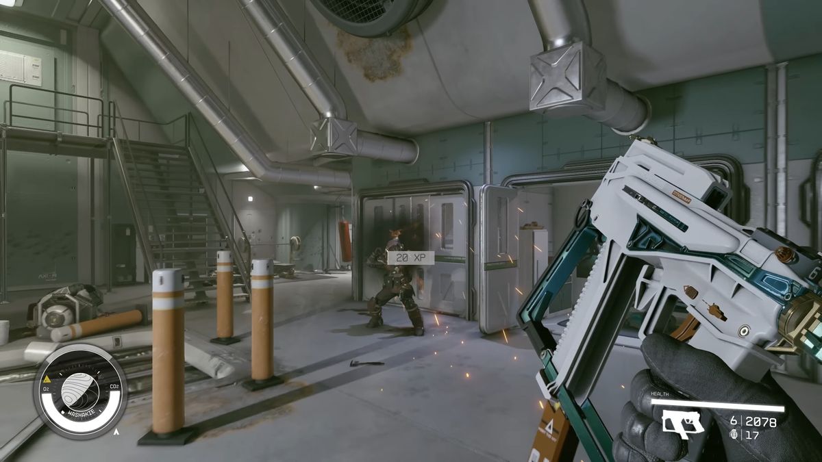 Promotional screenshot of a Starfield pistol